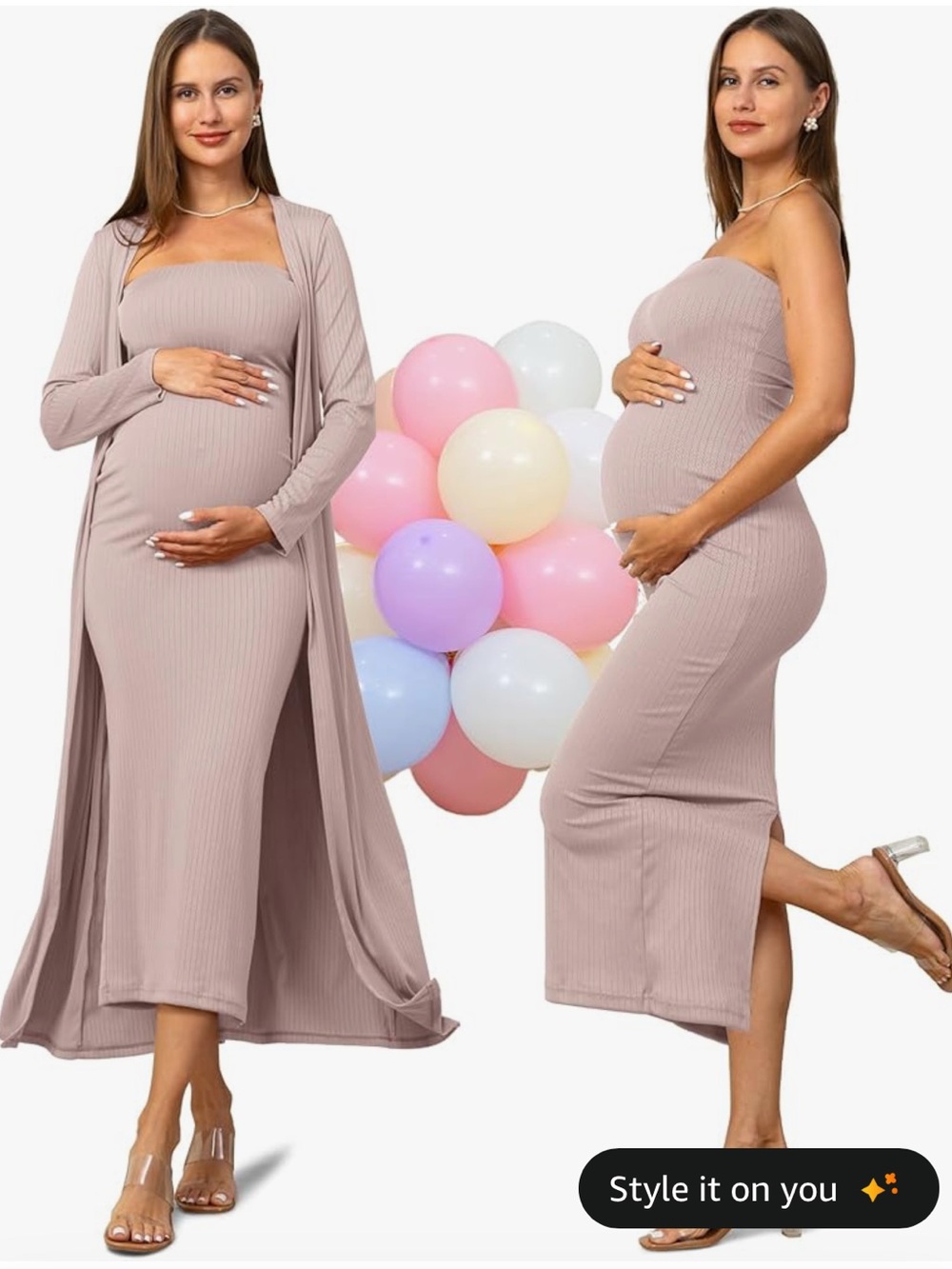 NWT Maternity Bodycon Maxi Dress with Cardigan